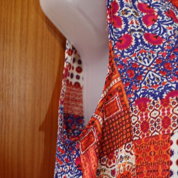 Old Navy Colorful Patchwork Sleeveless Button Front Summer Top Medium - Picture 6 of 9